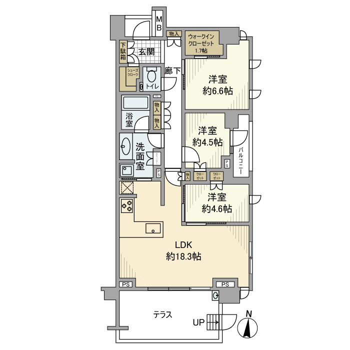 グランドメゾン上野毛 106号室 間取り