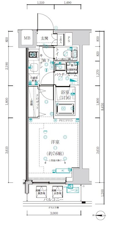 アルテシモレフィナ 603号室 間取り