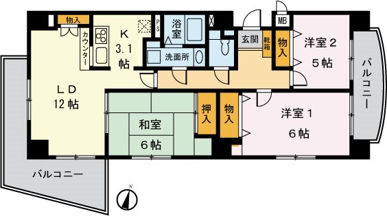 グリーンガーデン目白 501号室 間取り