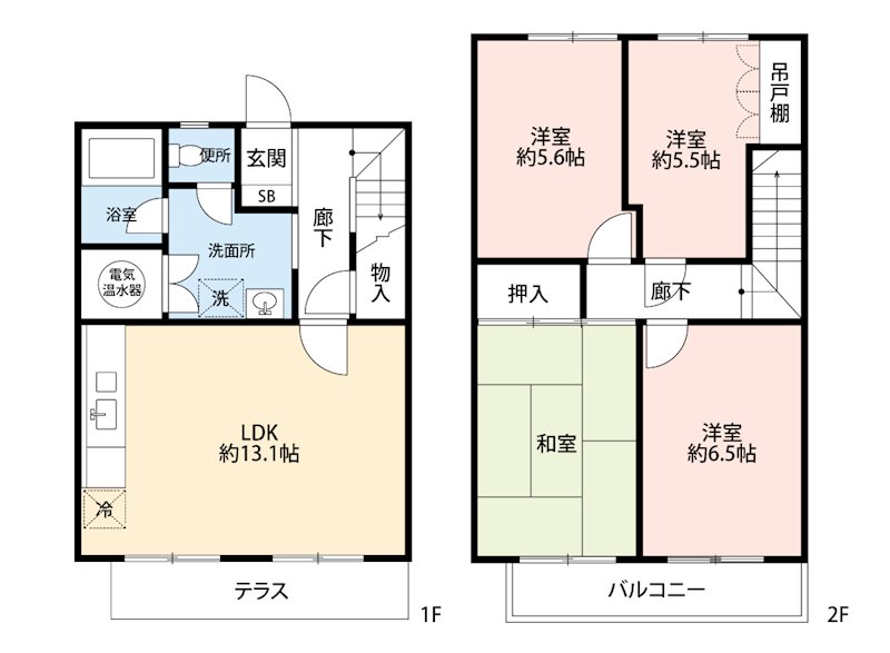 コープ野村清水町2-5  2-5号室 間取り