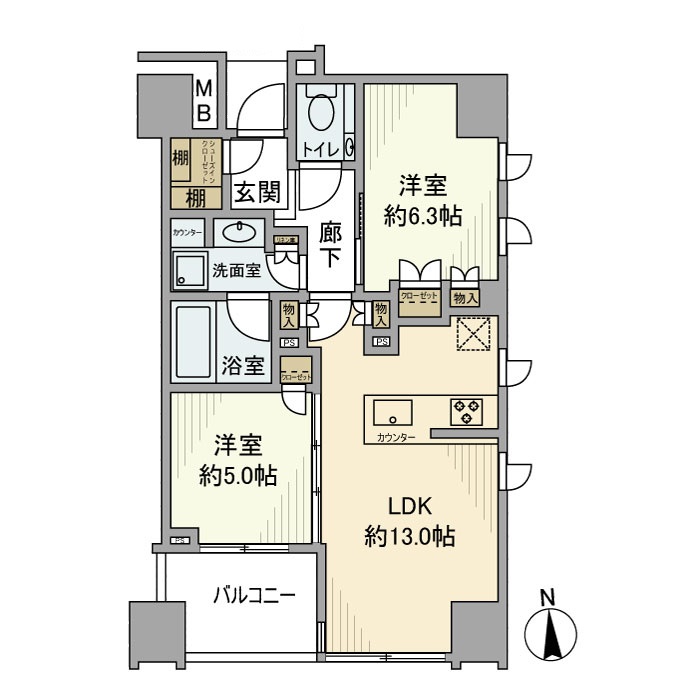 シティハウス高輪ヒルトップ 902号室 間取り