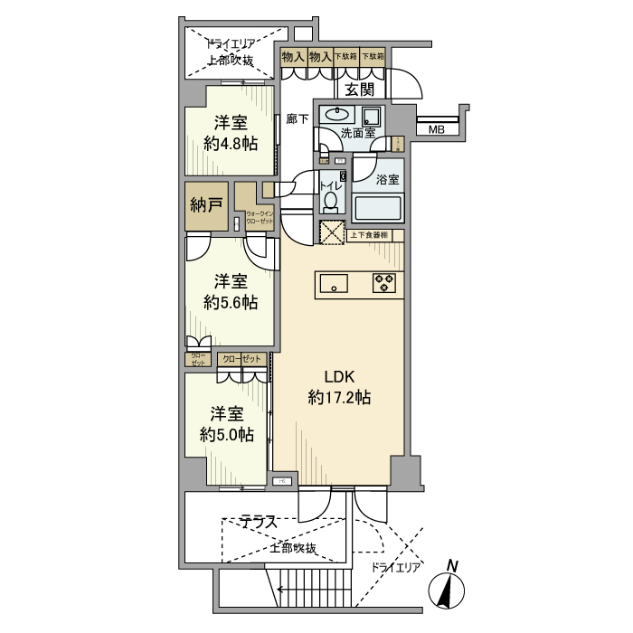 オープンレジデンシア千川 104号室 間取り
