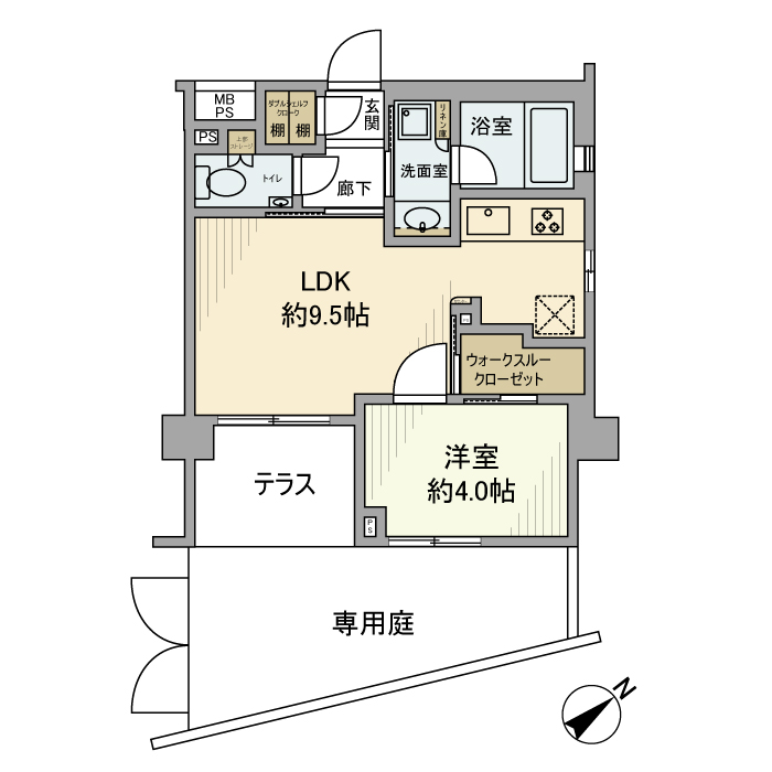 グローベルザ・プレイス東高円寺 107号室 間取り
