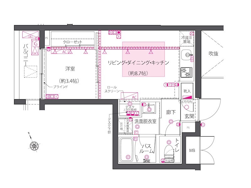 ZOOM西早稲田 302号室 間取り