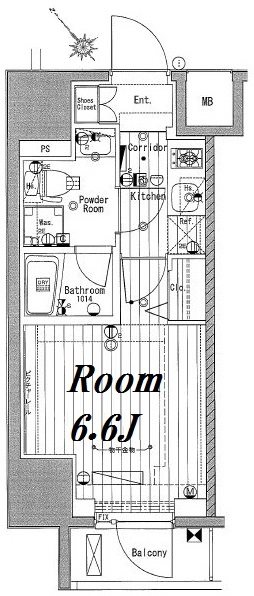 メイクスデザイン池袋 407号室 間取り