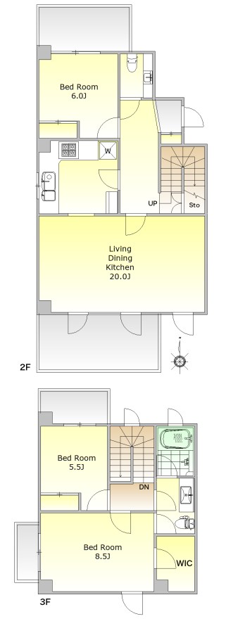 リズ都立大 201号室 間取り