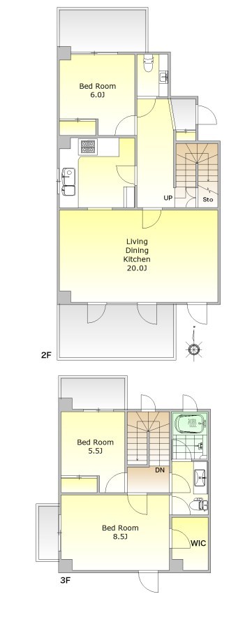 リズ都立大 201号室 間取り