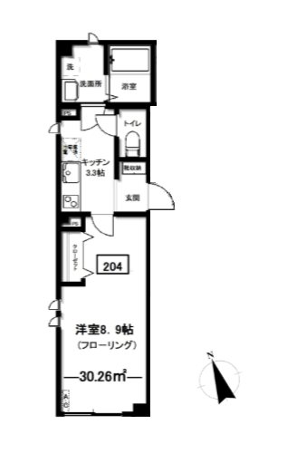 T.K  204号室 間取り