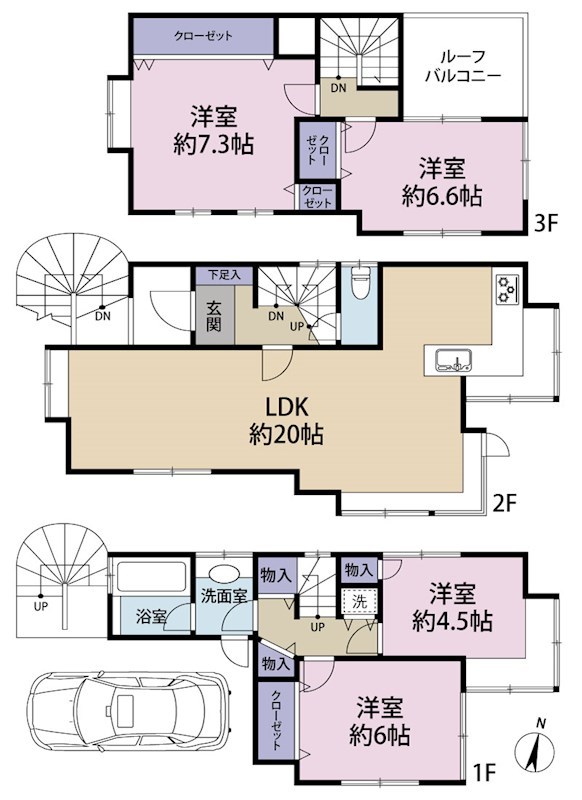 世田谷区上馬4丁目戸建て 間取り