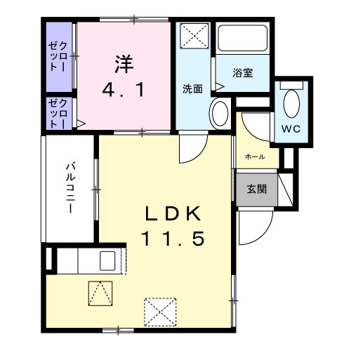 ル・ラパン・ドゥ・ラヴィーヌ 101号室 間取り