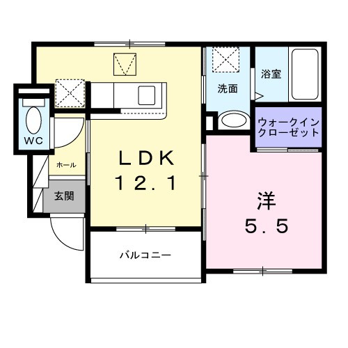 ル・ラパン・ドゥ・ラヴィーヌ 102号室 間取り