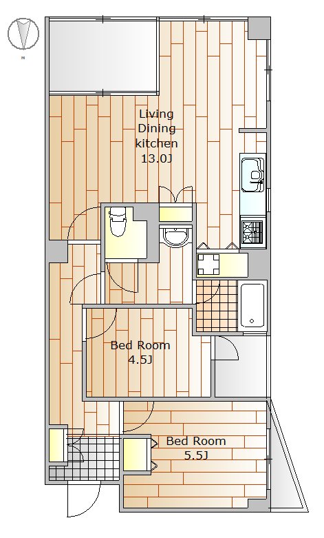 フラッツ下馬A 302号室 間取り