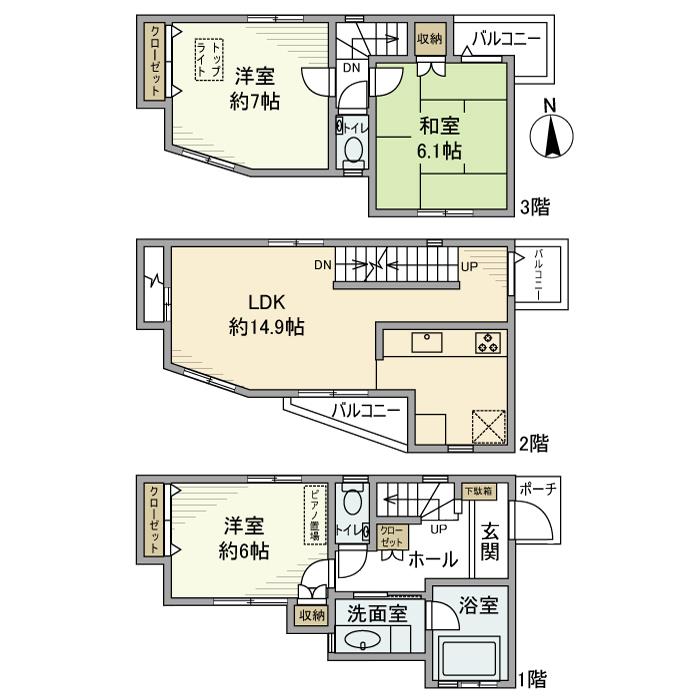 神泉町戸建 間取り図