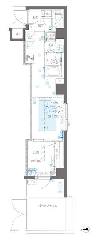 ZOOM信濃町 103号室 間取り