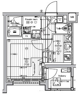 PREMIUM CUBE 新宿中井 408号室 間取り
