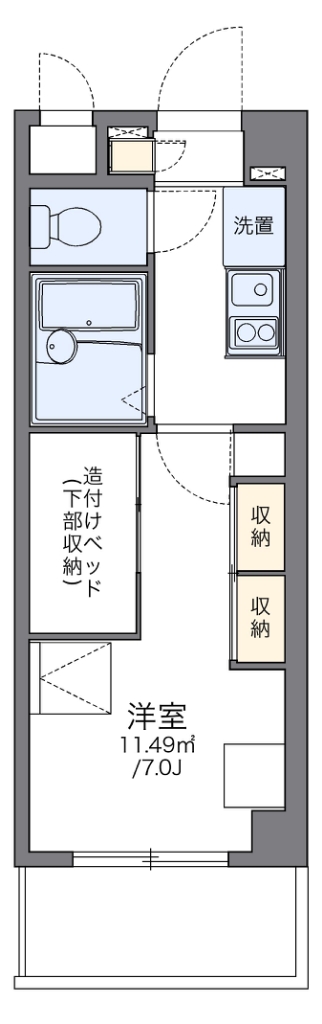 レオパレスユリパレス柏木 103号室 間取り