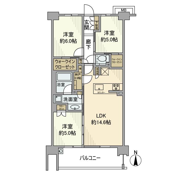 シティテラス荻窪エアーズコート 414号室 間取り