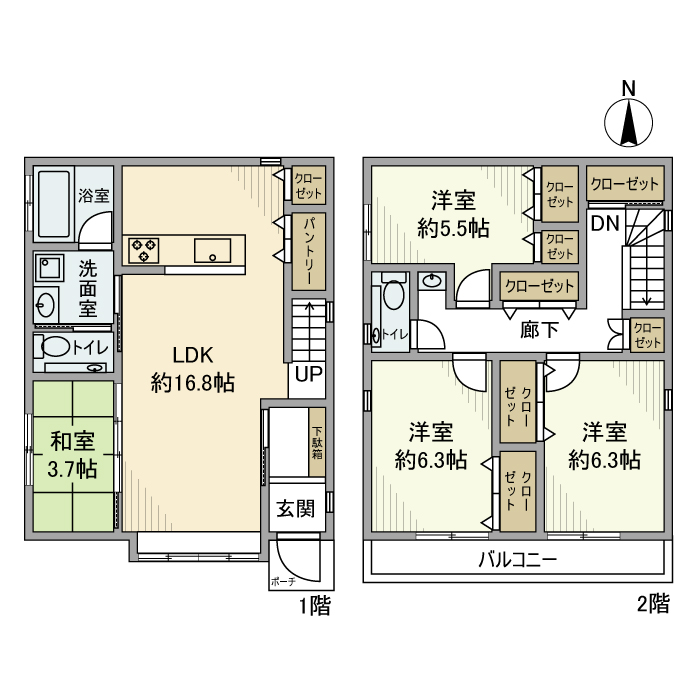 上用賀戸建 間取り図