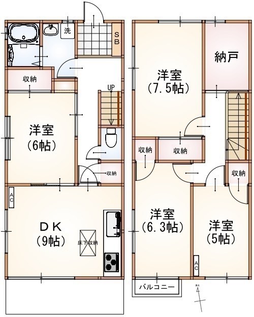 梅ヶ丘テラスハウス 間取り図