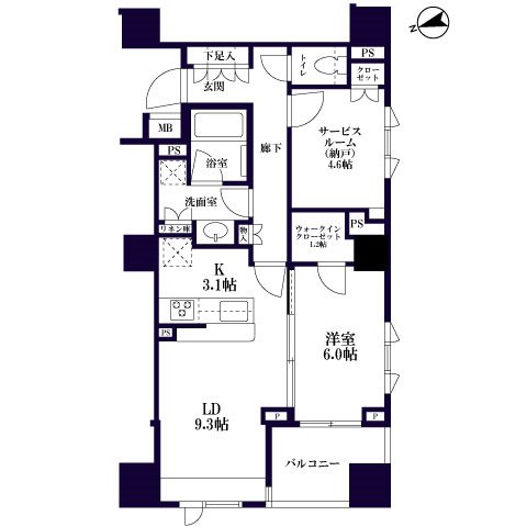 パークホームズ市谷薬王寺セントガレリア 間取り図