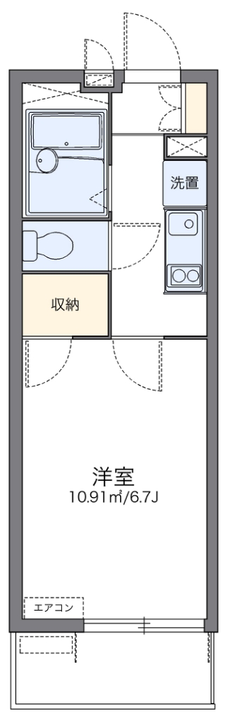 レオパレスウエスト　ヴィレッジ 103号室 間取り