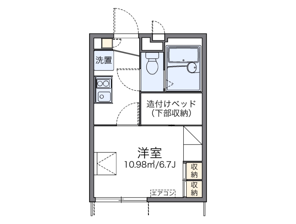 レオパレスカズ 102号室 間取り