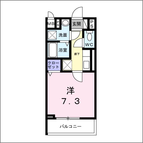 ＶｅｎｔＦｏｒｅｔ（ヴァンフォ 202号室 間取り