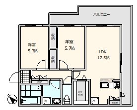 クローバーヴィラ荻窪 202号室 間取り