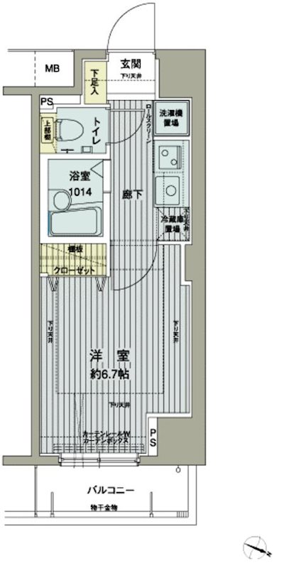 メインステージ西新宿 1011号室 間取り