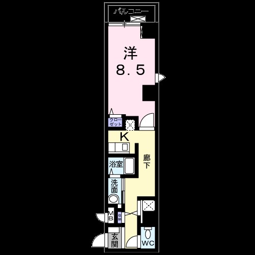 フレスクーラ神楽坂 203号室 間取り