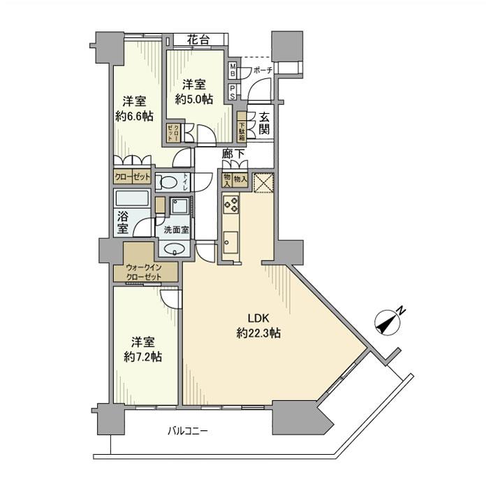シティタワー品川 1615号室 間取り