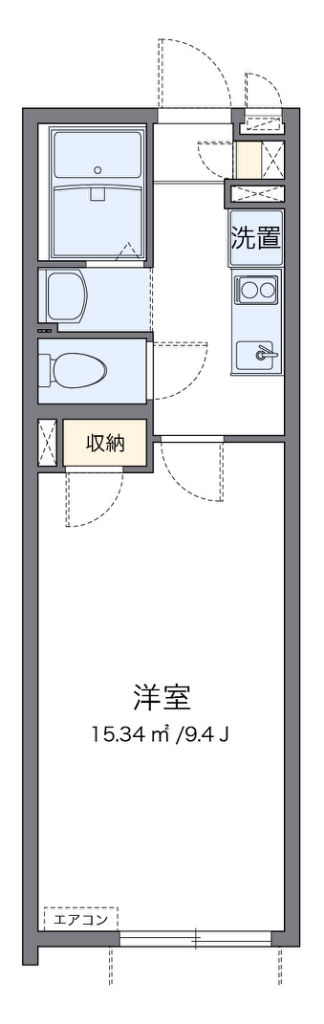 クレイノプラムテラス　粕谷 202号室 間取り