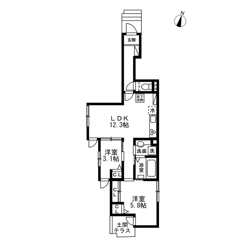 (仮)渋谷区本町HK0324　新築賃貸住宅 101号室 間取り