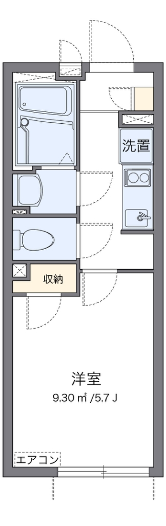 クレイノｋｅｙａｋｉ 203号室 間取り