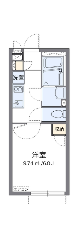 クレイノメイプル 102号室 間取り