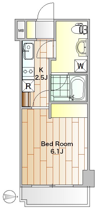 旗ヶ岡アパートメント 206号室 間取り