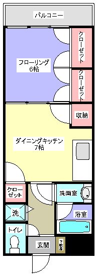 カシェ 102号室 間取り