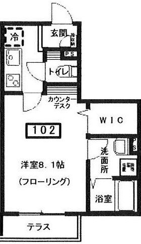 アリビオ桜新町 102号室 間取り