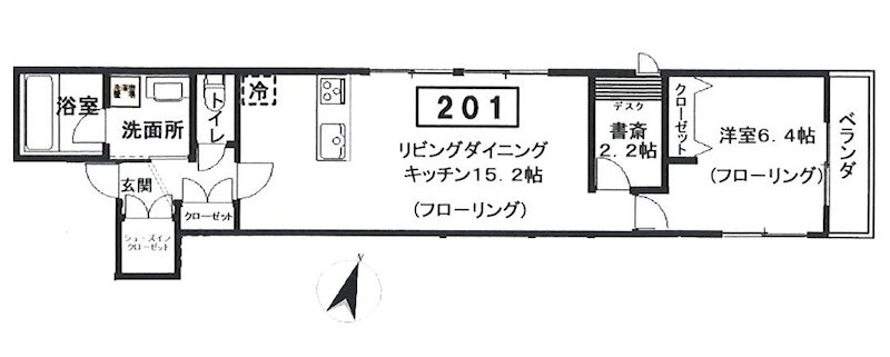 クラインヴァルト駒沢 201号室 間取り