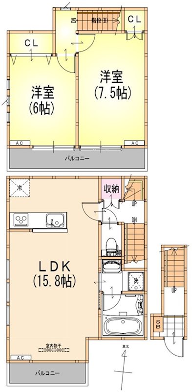 サンライズ池袋 201号室 間取り