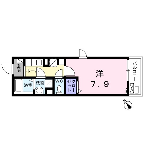 メゾン　ド　ルナロッサ 201号室 間取り