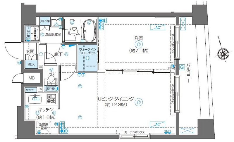 ZOOM渋谷富ヶ谷 1401号室 間取り