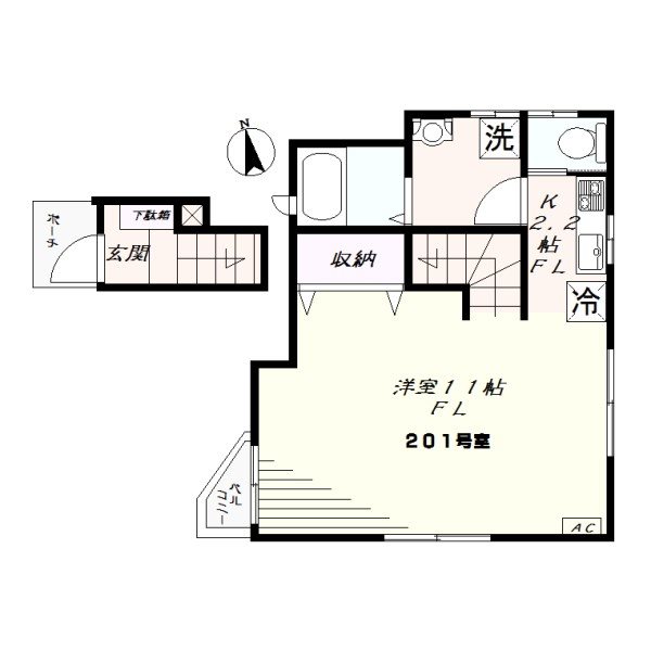 カーサ　アリエッタ 201号室 間取り