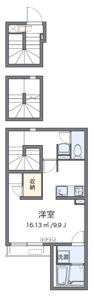 クレイノｋｅｙａｋｉⅡ 304号室 間取り