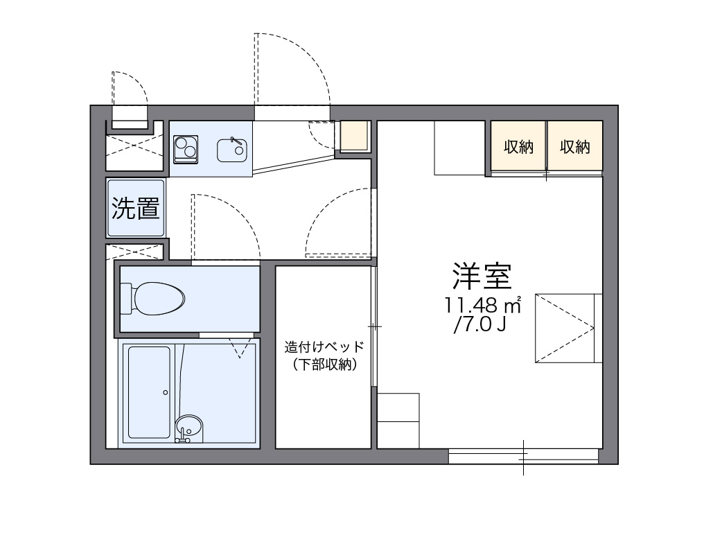 レオパレス桜新町 101号室 間取り