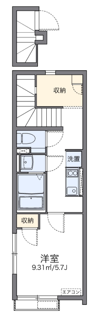 レオネクストドゥ　ファルコン 203号室 間取り
