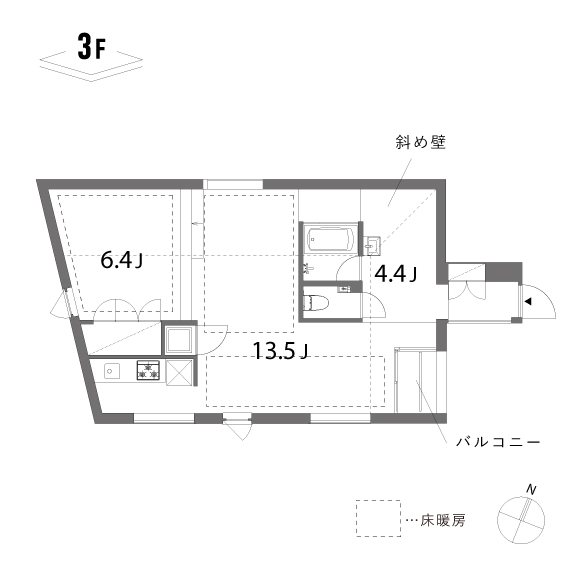 kif annex 302号室 間取り