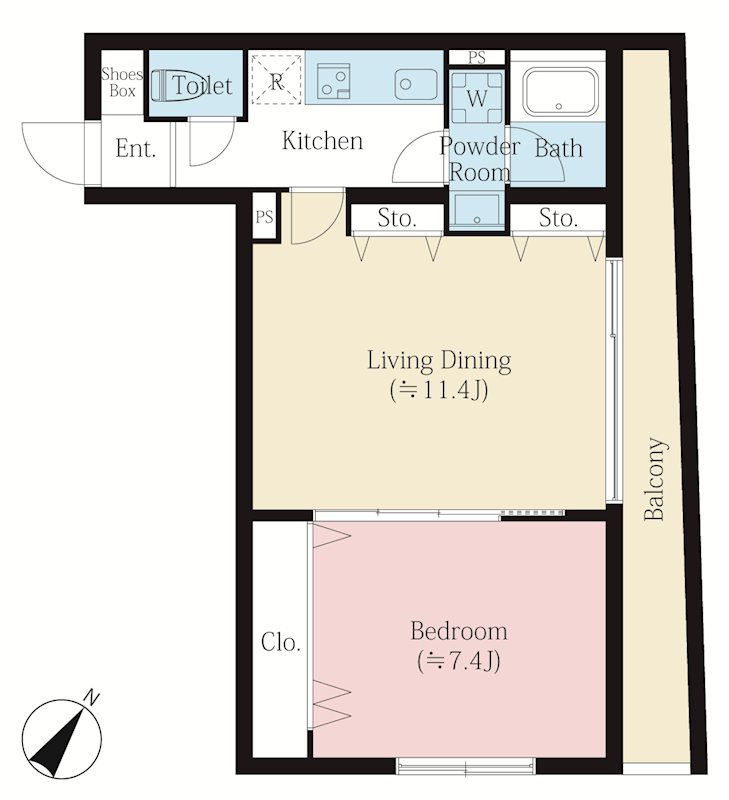 MAISON YUTENJI  201号室 間取り
