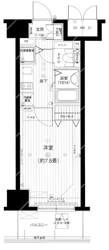 メインステージ五反田駅前 904号室 間取り