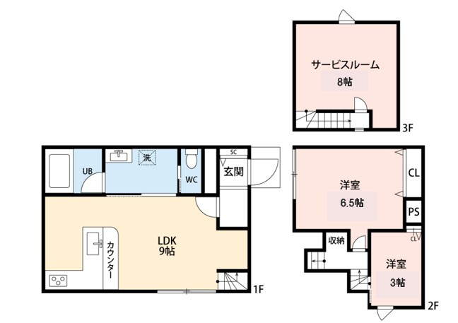 渋谷区本町一丁目戸建て 間取り